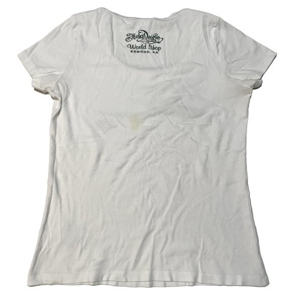 Harley-Davidson Womans Shirt Size Large White F1